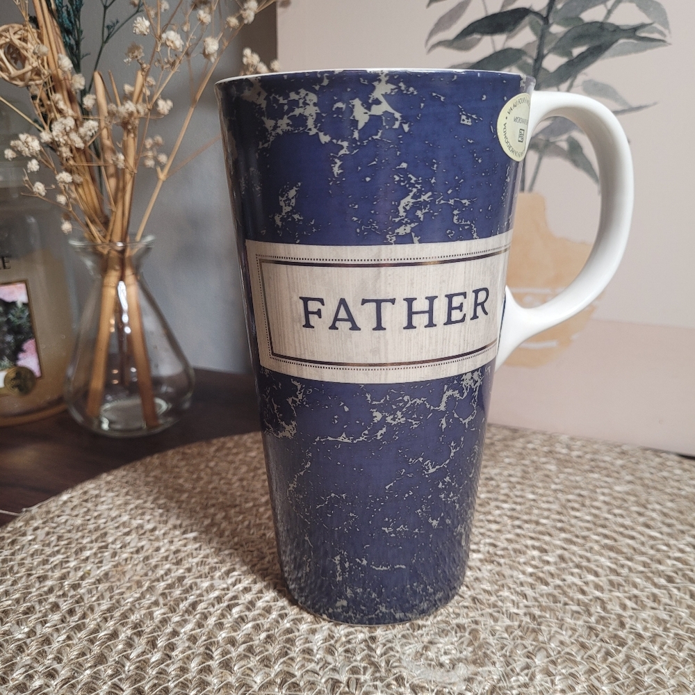 Blue 'Father' Ceramic Mug.